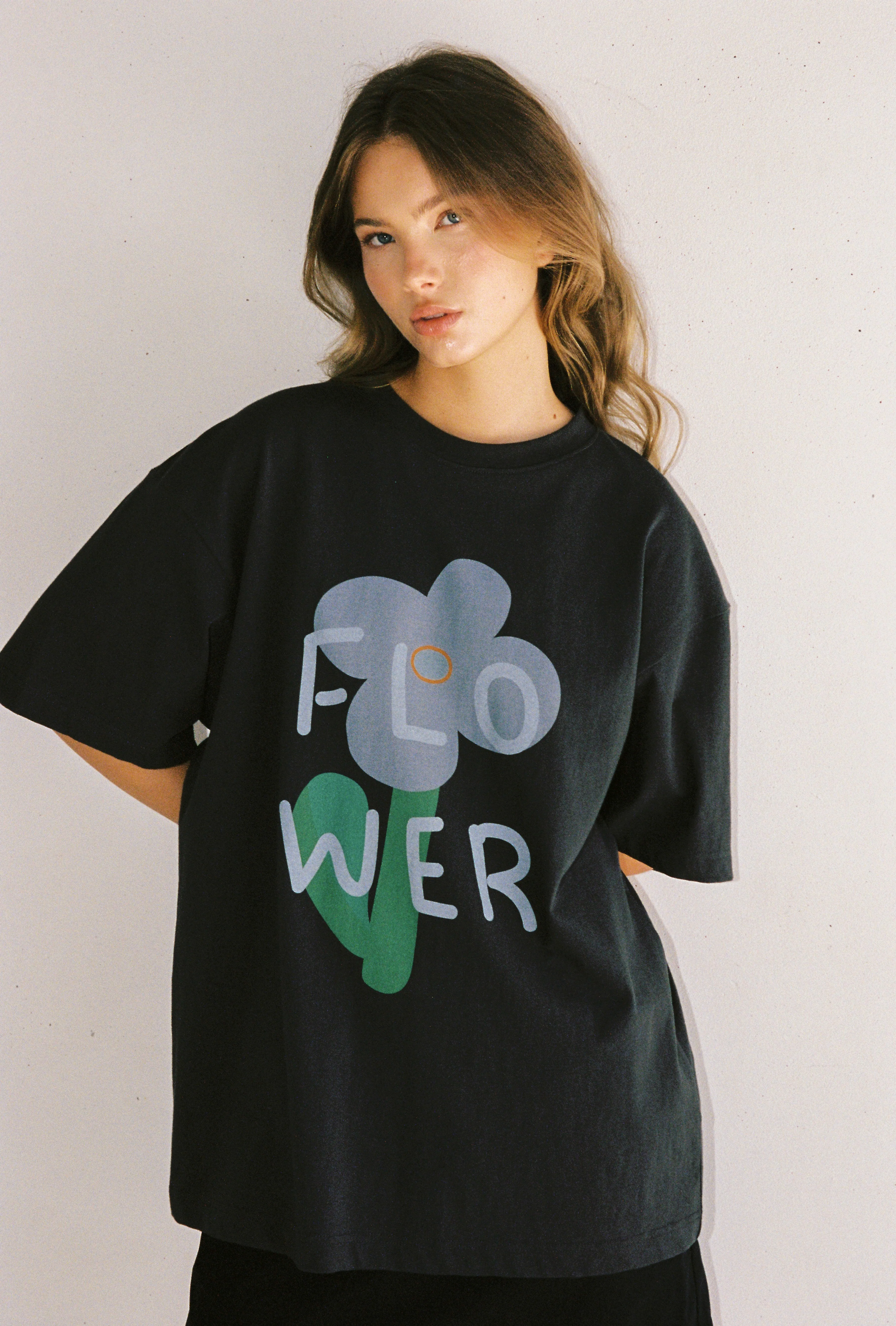 Blossom Tee - Washed Black - Image 3