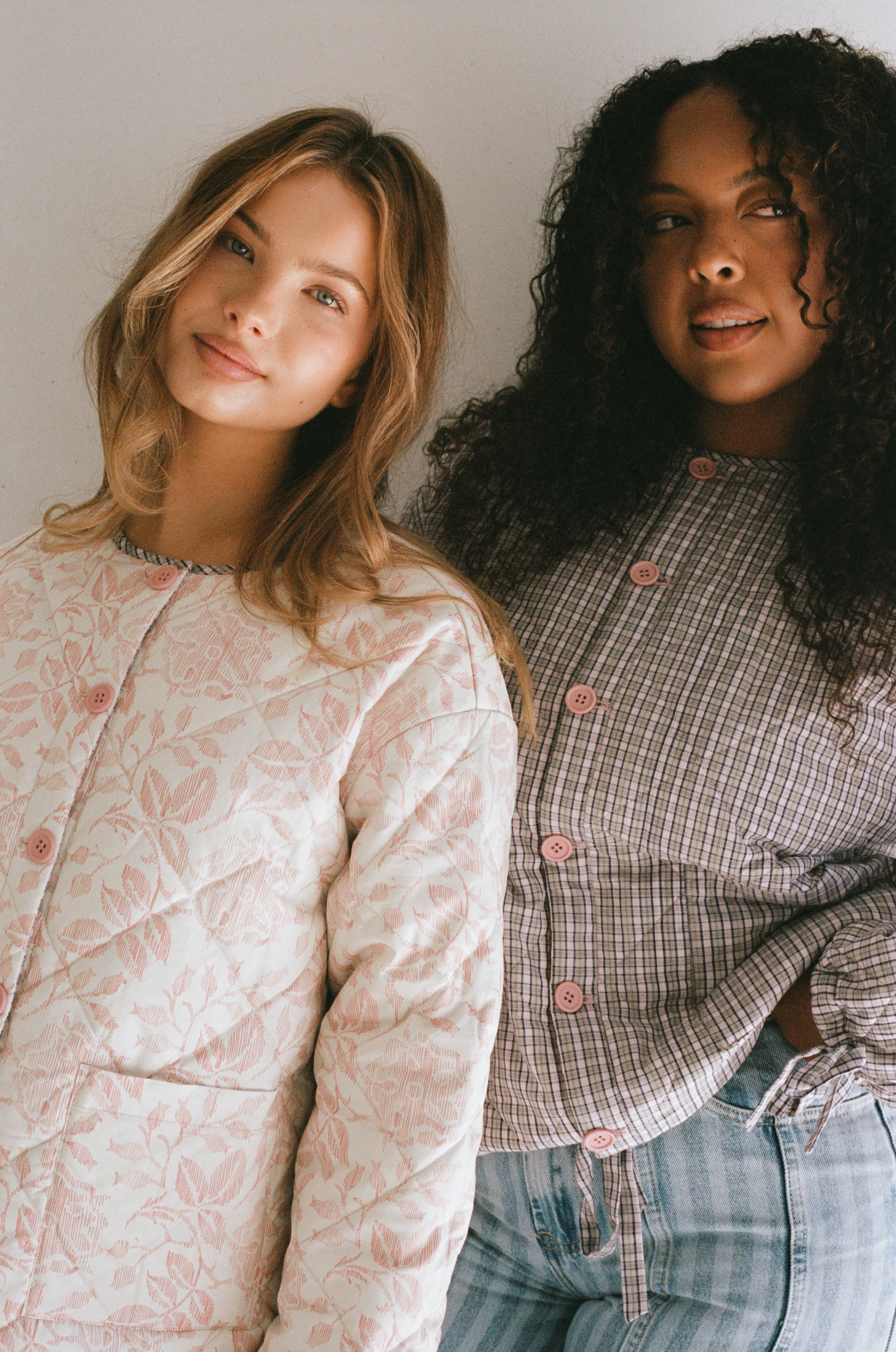 Chloe Quilted Jacket - Rosebud/Check - Image 4