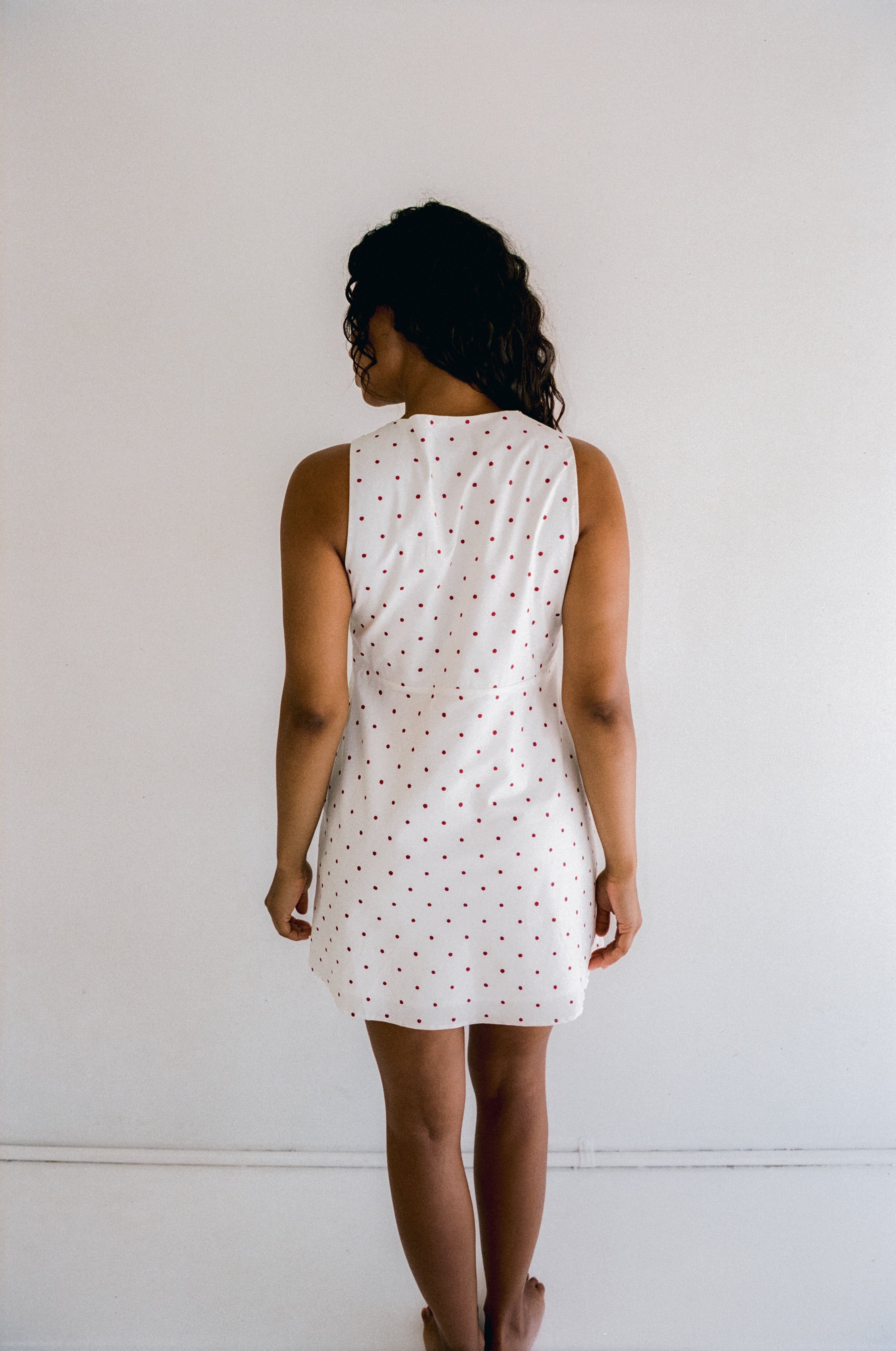 Clara Mini Dress - Cherry Polka Dot - Image 5