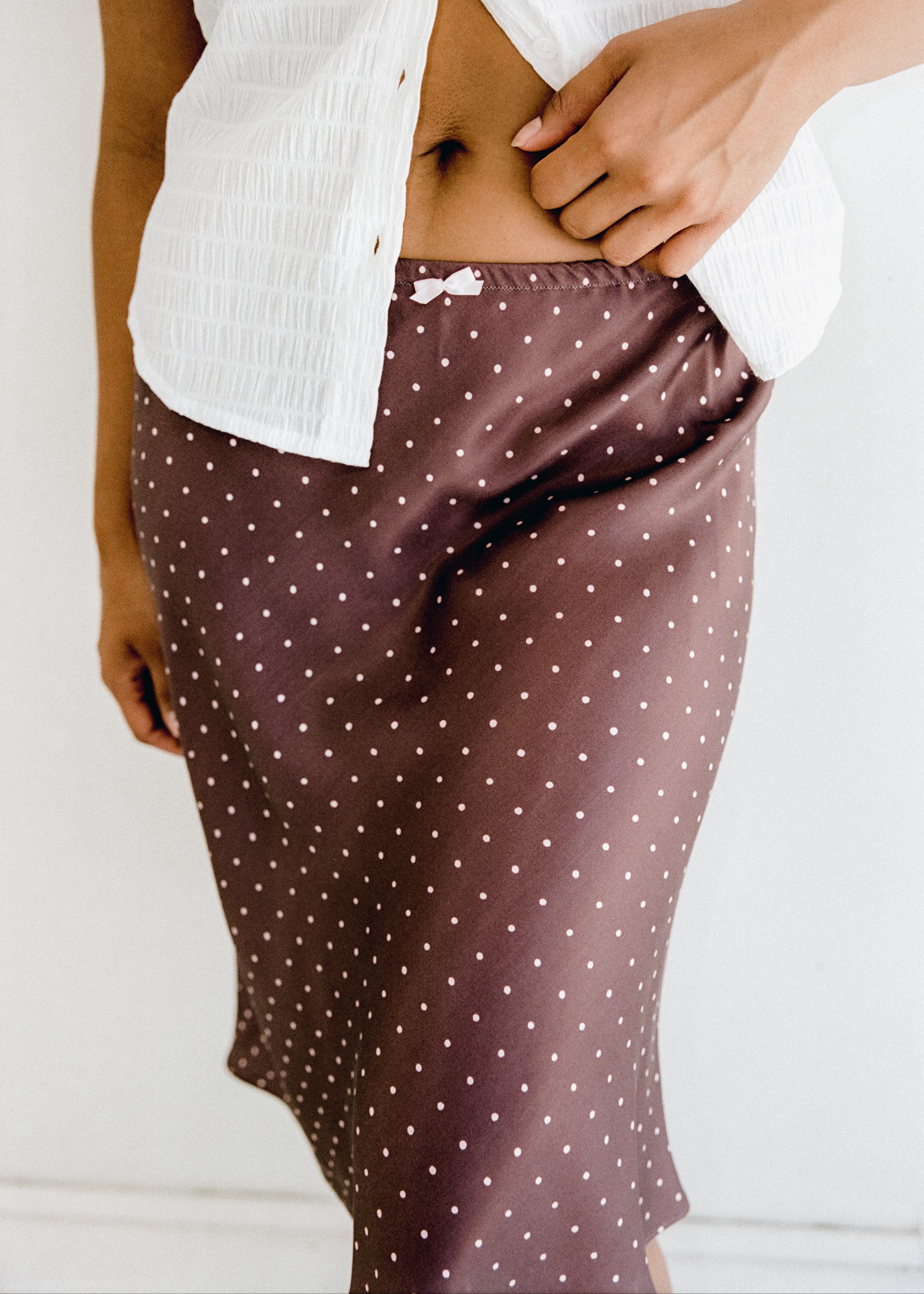 Mabel Bias Skirt - Cocoa Polka - Image 3